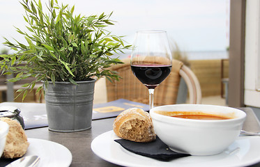 Image showing Breakfast on the beach