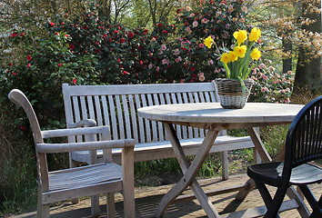 Image showing Beautiful terrace with a lot of flowers