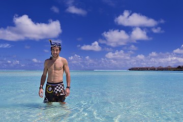 Image showing young guy with diving mask