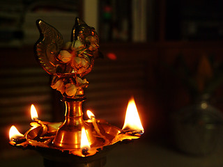 Image showing indian oil lamp