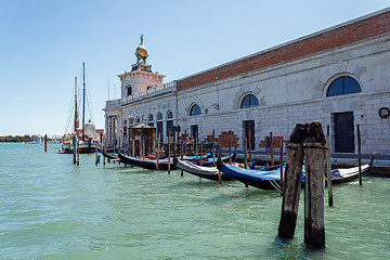 Image showing ITALY, VENICE - JULY 2012: Floating at Grand canal on July 16, 2012 in Venice. The canal forms the major water-traffic corridors
