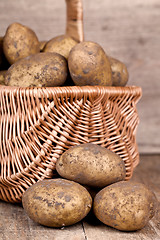 Image showing basket with fresh potatoes