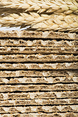 Image showing Pile Crackers and wheat cereal crops