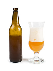 Image showing Bottle of beer and beer mug