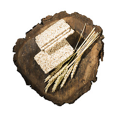 Image showing Pile Crackers and wheat cereal crops