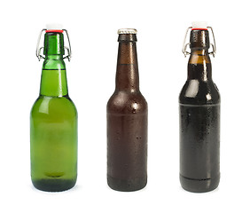 Image showing Set of Beer bottles isolated