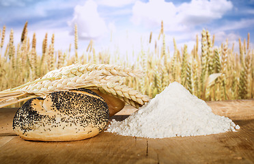 Image showing Bread and wheat cereal crops