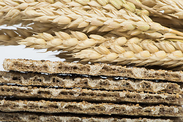 Image showing Pile Crackers and wheat cereal crops