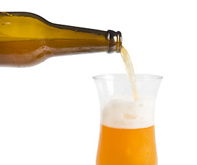 Image showing Bottle of beer and beer mug