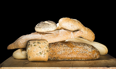 Image showing Black isolated round pretzel Breads