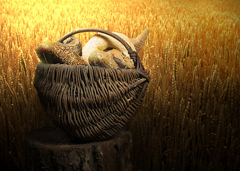 Image showing Breads and wheat cereal crops