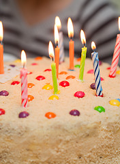 Image showing Candels on cake 