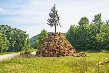 Image showing fuelwood for summer solstice fire