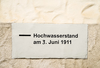 Image showing highwater marker in Germany