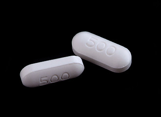 Image showing Two 500mg. tablets