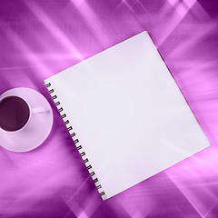 Image showing White cup and white page