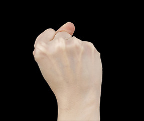 Image showing White hand on black