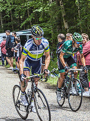 Image showing Cyclists Climbing