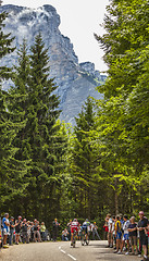 Image showing Cyclists Climbing