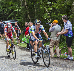 Image showing Cyclists Climbing