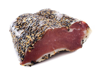 Image showing raw ham and pepper