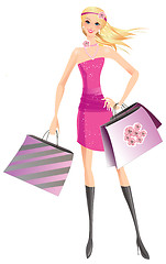 Image showing Shopping girl