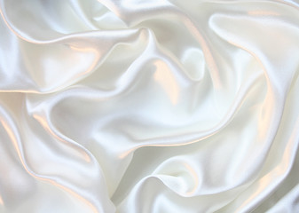 Image showing Smooth elegant white silk as background