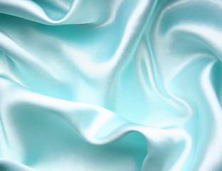 Image showing Smooth elegant blue silk as background