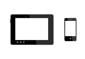 Image showing illustration of tablet and modern mobile phone