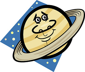 Image showing funny saturn planet cartoon illustration