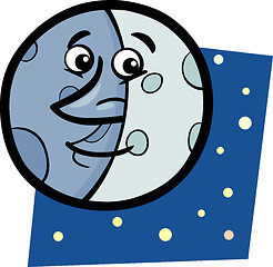 Image showing funny moon cartoon illustration