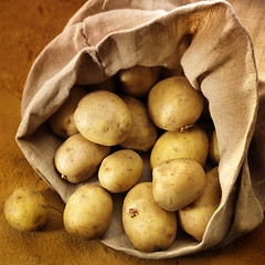 Image showing overflowing bag of potatos