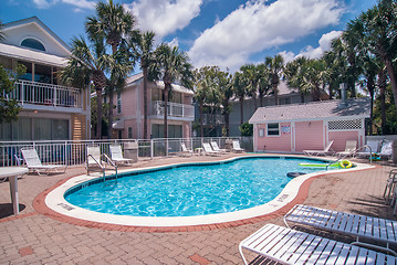 Image showing pool and cottages