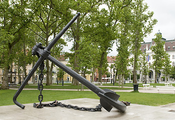 Image showing Anchor Monument in Congress Square Park Ljubljana Slovenia