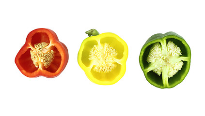 Image showing Parts of colorful sweet bell pepper 