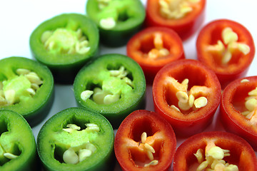 Image showing red hot chili slices