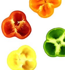 Image showing Parts of colorful sweet bell pepper 