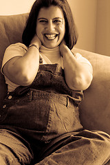 Image showing Pregnant woman smiling