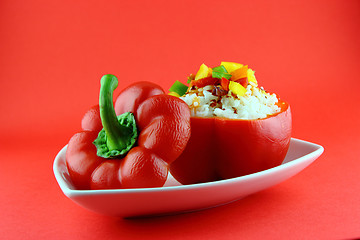 Image showing Stuffed red pepper