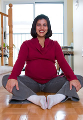 Image showing Pregnant woman at home