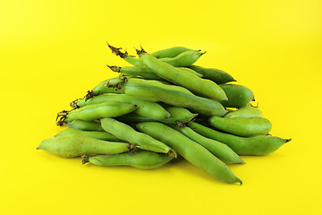 Image showing broad bean pods and beans