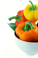 Image showing Red, Orange and Yellow sweet pepper 