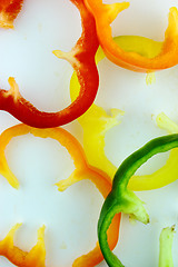 Image showing slices of colorful sweet bell pepper 