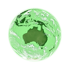 Image showing Australia on green Earth