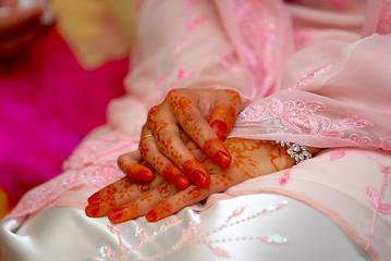 Image showing Bride's folding hands IV