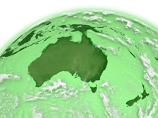 Image showing Australia on green Earth