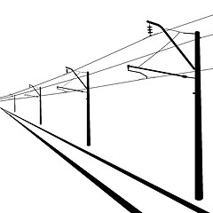 Image showing Railroad overhead lines. Contact wire. Vector illustration.