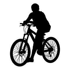 Image showing Silhouette of a cyclist male.  vector illustration.