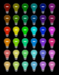 Image showing Colored lightbulbs