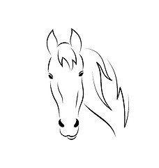 Image showing Symbol outline head horse isolated on white background